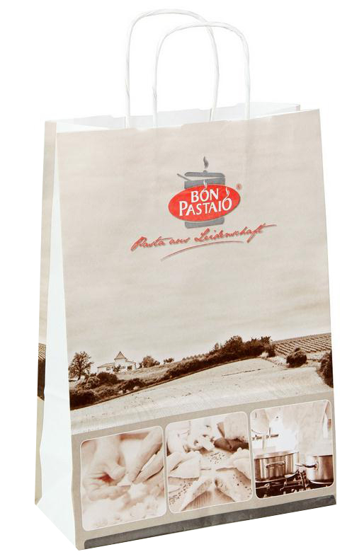 twisted handle white kraft paper bags